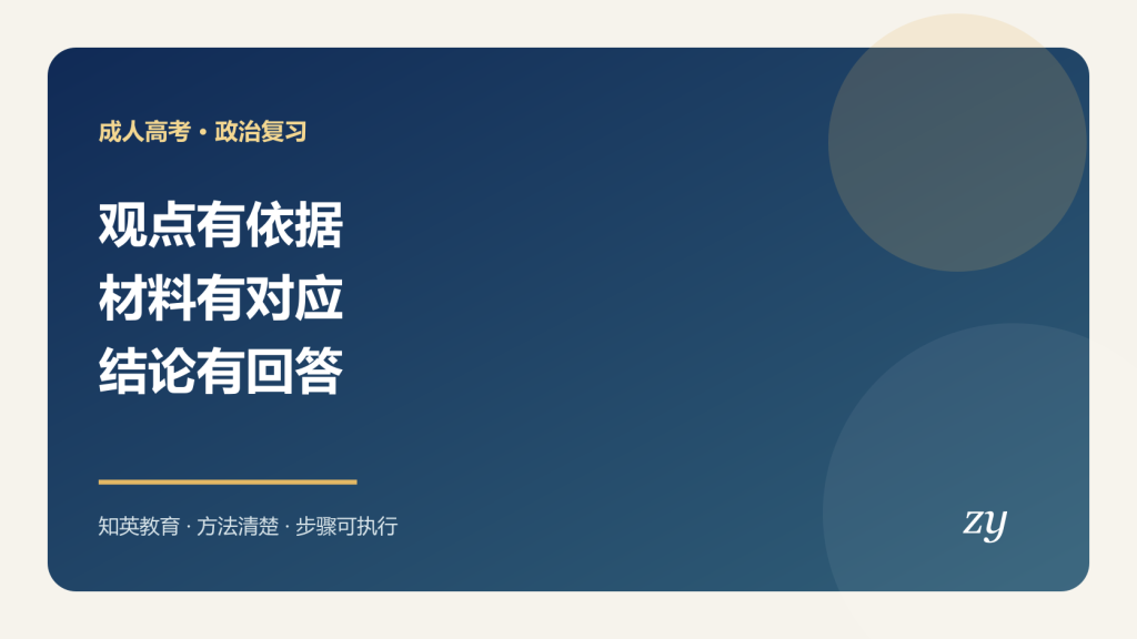 成人高考政治主观题三层答题结构封面图