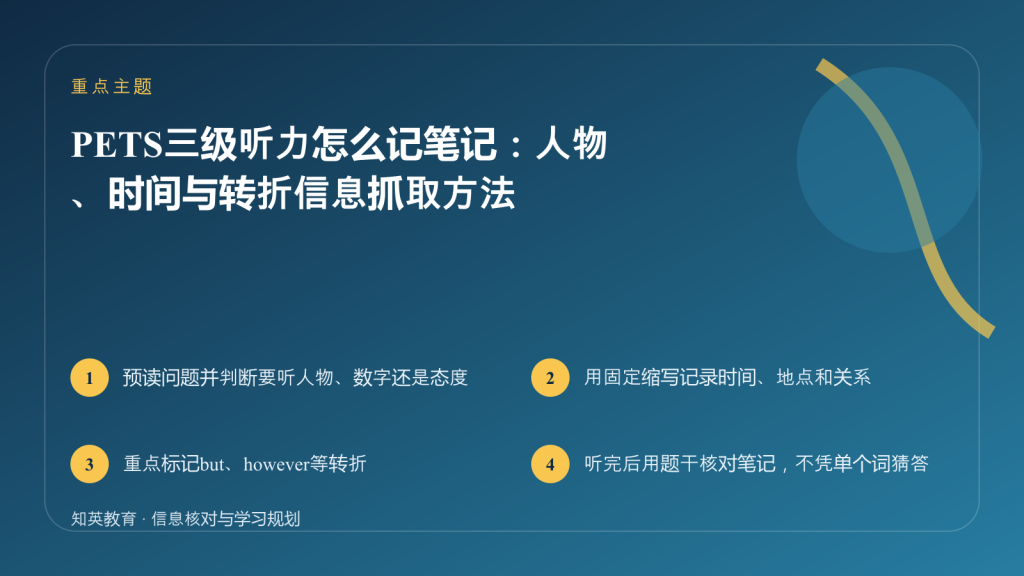 PETS三级听力笔记方法主题封面图