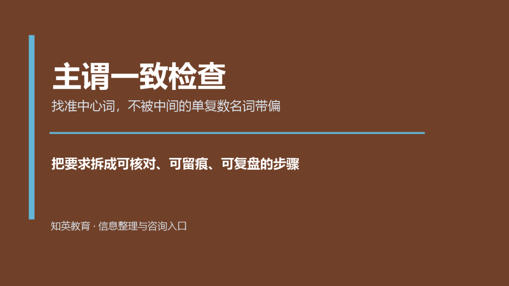 主谓一致检查主题说明图