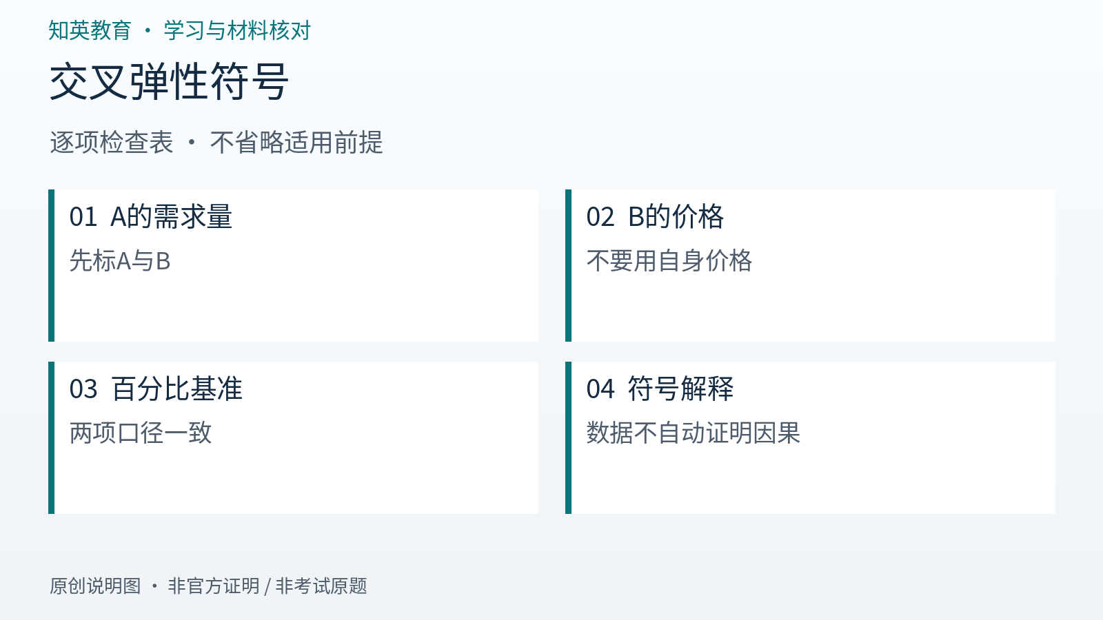 交叉弹性符号逐项检查信息图