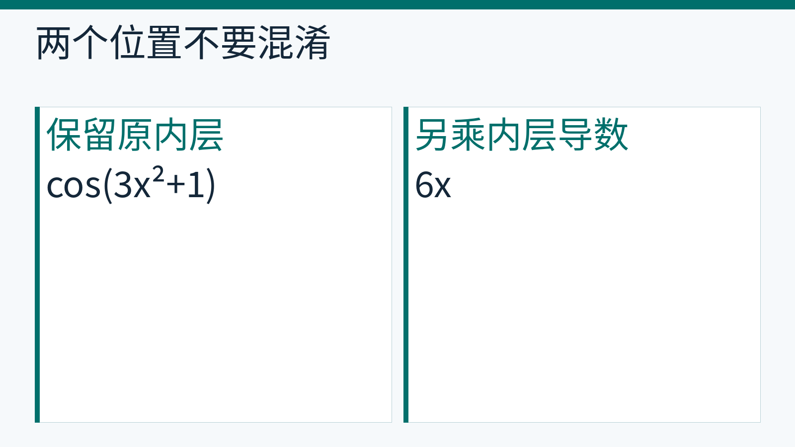sin(3x²+1)求导时,余弦中保留3x²+1,外面另乘6x。