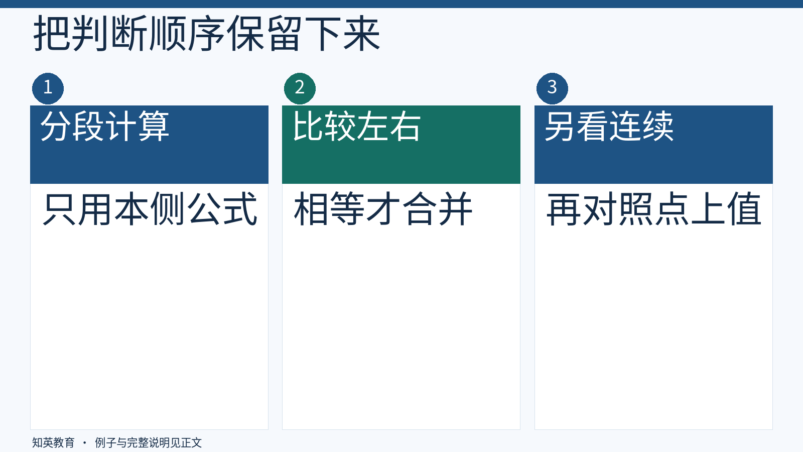 先计算两侧再判断极限与连续的流程