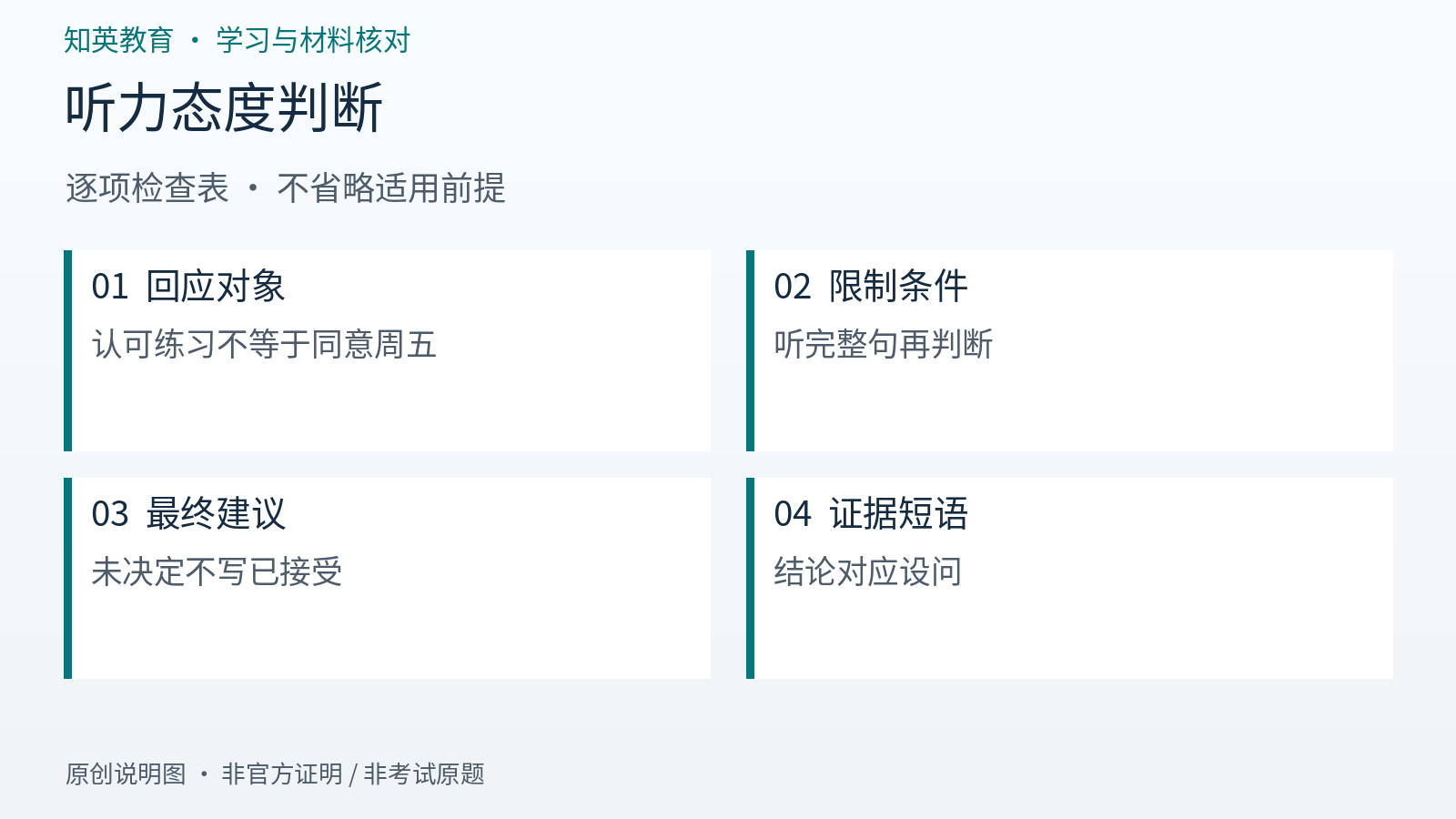听力态度判断逐项检查信息图