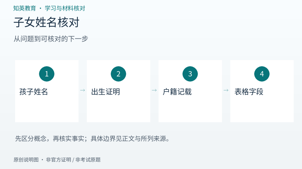 子女姓名核对主题流程图